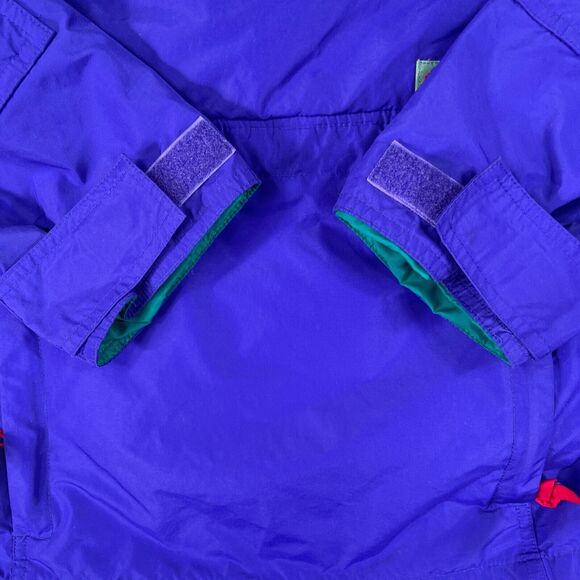 Vtg Columbia Jacket Mens Small Blue Quarter Zip Anorak Y2K Windbreaker Hooded - Picture 6 of 13